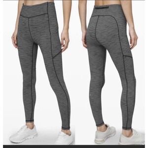 Lululemon Speed Up Tight 28"‎ Full-On Luxtreme Variegated Knit Black Heather 8